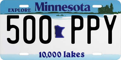 MN license plate 500PPY