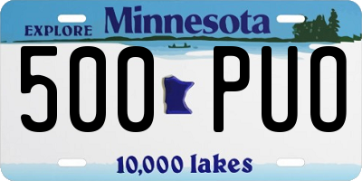 MN license plate 500PUO