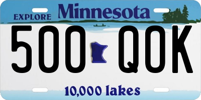 MN license plate 500QOK