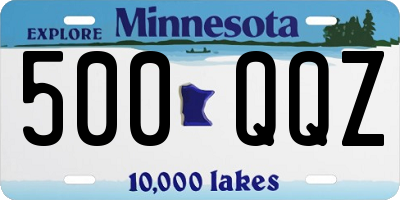 MN license plate 500QQZ