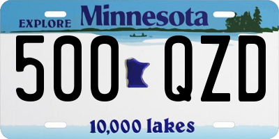 MN license plate 500QZD
