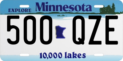 MN license plate 500QZE
