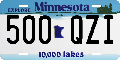 MN license plate 500QZI