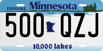 MN license plate 500QZJ