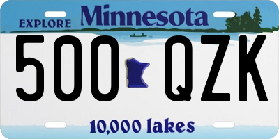 MN license plate 500QZK