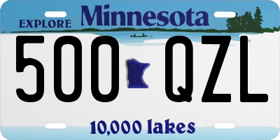 MN license plate 500QZL