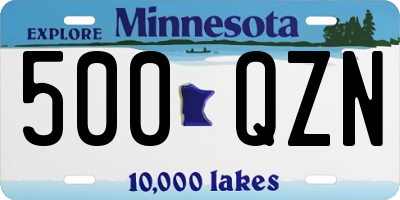 MN license plate 500QZN