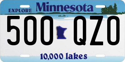 MN license plate 500QZO