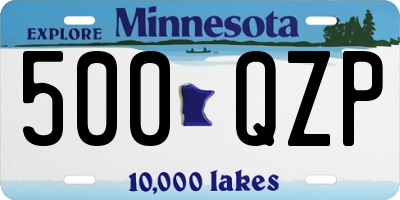 MN license plate 500QZP