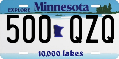 MN license plate 500QZQ