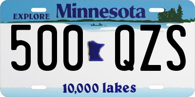 MN license plate 500QZS