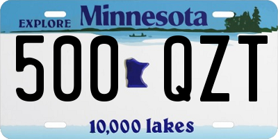 MN license plate 500QZT