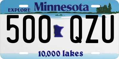 MN license plate 500QZU