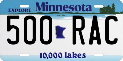 MN license plate 500RAC