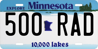 MN license plate 500RAD