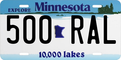 MN license plate 500RAL