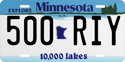 MN license plate 500RIY