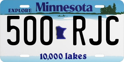 MN license plate 500RJC