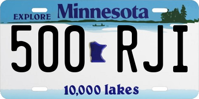 MN license plate 500RJI