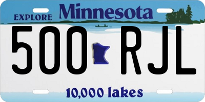 MN license plate 500RJL