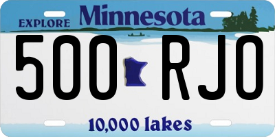 MN license plate 500RJO