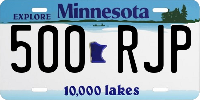 MN license plate 500RJP