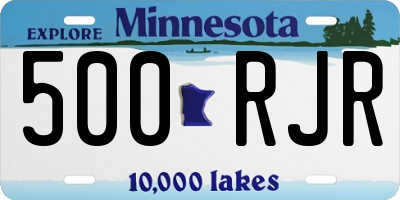 MN license plate 500RJR