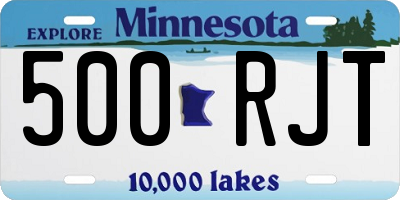 MN license plate 500RJT