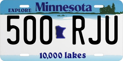 MN license plate 500RJU