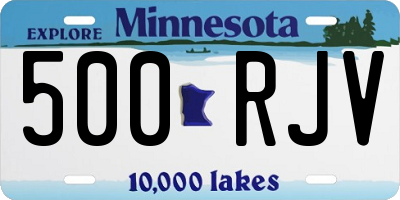 MN license plate 500RJV