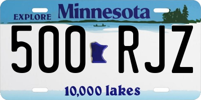 MN license plate 500RJZ