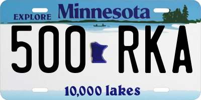 MN license plate 500RKA