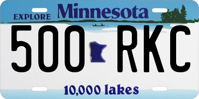 MN license plate 500RKC