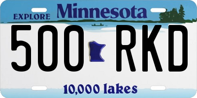 MN license plate 500RKD