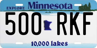 MN license plate 500RKF