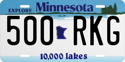 MN license plate 500RKG