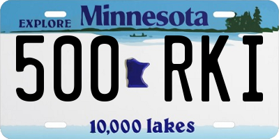 MN license plate 500RKI