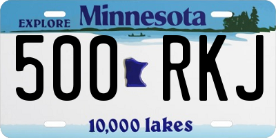 MN license plate 500RKJ