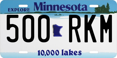 MN license plate 500RKM