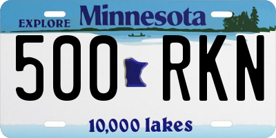 MN license plate 500RKN