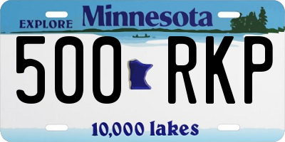 MN license plate 500RKP