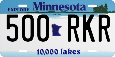 MN license plate 500RKR