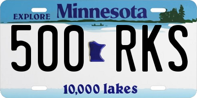 MN license plate 500RKS