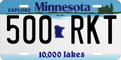 MN license plate 500RKT