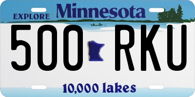 MN license plate 500RKU