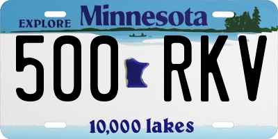 MN license plate 500RKV