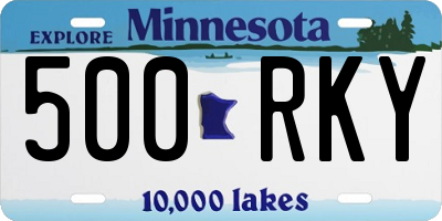 MN license plate 500RKY