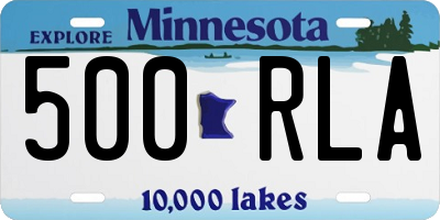 MN license plate 500RLA