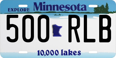 MN license plate 500RLB
