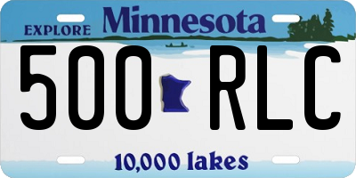 MN license plate 500RLC